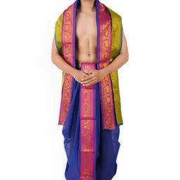 Ethazh Men Cotton Panjakacham with Angavastram-image-15