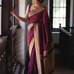Anjaneya Sarees Woven Design Zari Silk Blend Banarasi Saree-picture-18