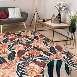 Kaleen India Red Floral Anti-Skid Polyester Carpet-picture-36