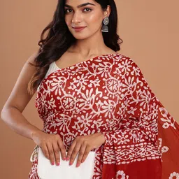 Lovwear Red Pure Cotton Sarees-picture-25
