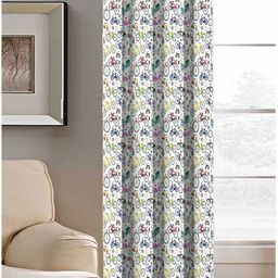 Aura Beige & Red Mini Cycle Printed Light Blocking Long Door Curtain-image-9