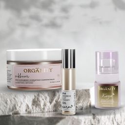 Organity Set Of 3 Transform Ritual Kaya Face Oil- 30 ml- Nikhaar Balm- 50 g & Oil- 30 ml-35