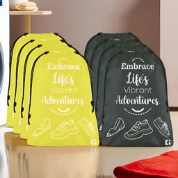 Aura Yellow & Grey 8 Pieces Printed Foldable Water Resistant Multi-Utility Laundry Bags-23