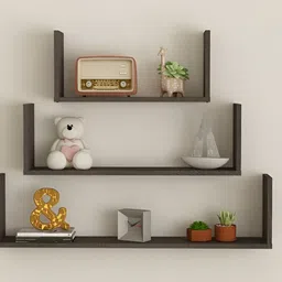 SIVOM Brown Multipurpose Basic Wall Shelf-49