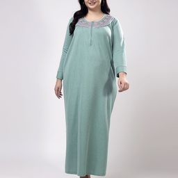 CHUI MUI Embroidered Winter Maxi Nightdress-image-44