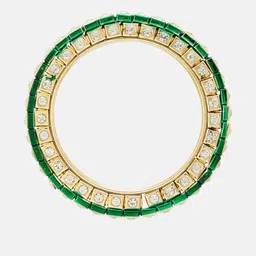 Anouk Set Of 4 Gold Plated &-Green- White kundan stone- studded round-square shaped bangles image 3