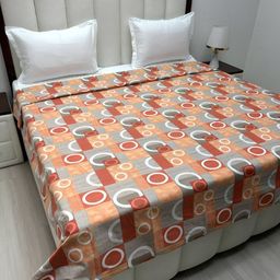 Pure Decor Rust & Grey Printed Pure Cotton 260 TC King Size Duvet Cover-picture-35