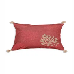 ONSETHOMES jashn Red and Beige Floral Printed Cotton Rectangle Cushion Cover-picture-12