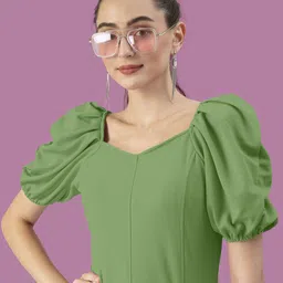Dream Beauty Fashion Women Solid Sweetheart Neck Puff Sleeve Regular Top-picture-16