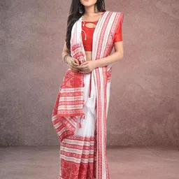 TITHI SAREES Floral Woven Design Pure Cotton Saree-picture-30