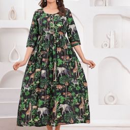 NITVAN Women Floral Printed Sequinned Floral Maternity Kurta-image-61