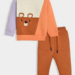 MiArcus Kids Unisex Colourblocked Round Neck Sweatshirt & Pajama Set-46