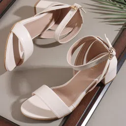 CORSICA Women Solid Synthetic Leather Regular Block Sandals with Bows-32