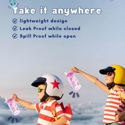 Tinker Squad Purple & Transparent Single Tritan Printed Water Bottle image 2
