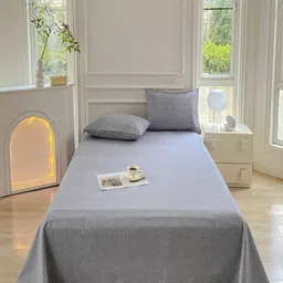 JC HOME Grey 150 TC Queen Bedsheet Set 2.30 m x 2.00 m-image-13