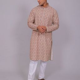 BLUESAANCHI Men Ethnic Motifs Printed Sequinned Indie Prints Kurta-picture-9