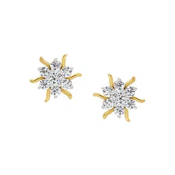 Sparkles Round Shape Diamond Floral Cluster Stud Earrings 0.92 Carat 14K-image-77