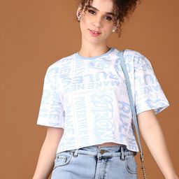 V-Mart Women Typography Printed Round Neck Cotton T-shirt-picture-2