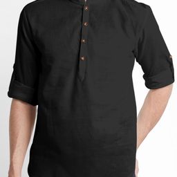 SHOPYCLICK Men Black Kurta-image-127