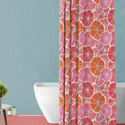 ArtzFolio White & Pink Printed Waterproof Shower Curtain-image-90