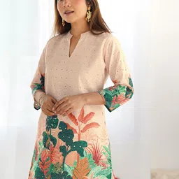 Selvia Printed Mandarin Collar Tunic With Trouser image 5