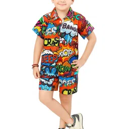 Arshia Fashions Boys Printed Shirt with Shorts-image-47