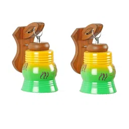 Somil Premium Designer Glass Wall / Night Lamp Elegant & Stylish Dcor Accent for Modern Interiors, color- Yellow, Green, Size:- 21 X 25 X 30.5 CM-image-73