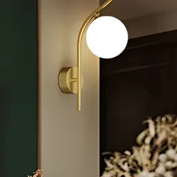KINIS Gold-Toned & White Metal Quirky Spherical Shaped Shaped Wall Lamp-19