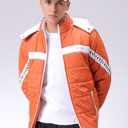 The Indian Garage Co Men Hooded Striped Casual Padded Jacket-picture-48