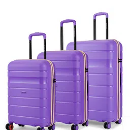 Nasher Miles Set Of 3 Jupiter Hard-Sided Polypropylene Purple Trolley Bags (55-65-75cm)-25