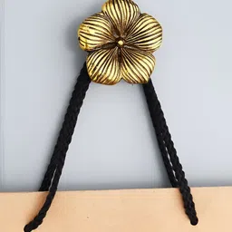 Indianshelf Black & Yellow Printed Aluminium Flower Wall Hooks-44