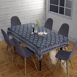 Sun Rise Grey Anti-Skid 6-Seater Table Cover-51