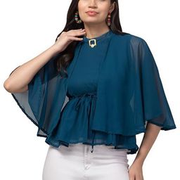 My Swag Halter Neck Batwing Sleeve Georgette Top-image-96