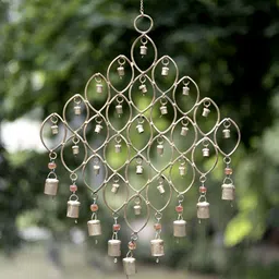 DULI Yellow & Red Metal Wall Hanging Windchimes-35
