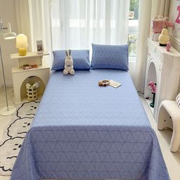 JC HOME Blue & White Geometric Printed 140 TC King Bedsheet Set 2.00 m x 2.45 m-image-77