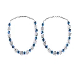 Samsiddhi Women Set of 2 Butterfly Charms & Evil Eye Anklet-55