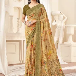 LeeliPeeri Designer Floral Poly Georgette Saree-picture-22