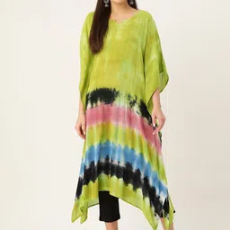 PinkTribe Women Tie & Dyed Flared Sleeves Kaftan Kurta-picture-26