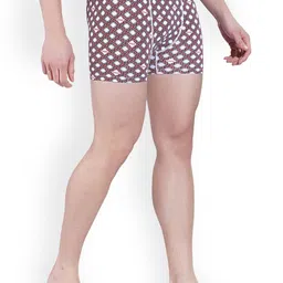 GOTO Basic Briefs NYLON LY PRINT OUTER EL TRUNK WHT&RED PR image 2