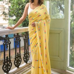 RODDUR Floral Embroidered Pure Cotton Saree-34