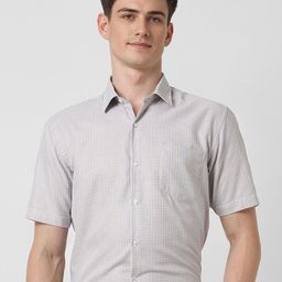 Peter England Men Slim Fit Spread Collar Geometric Printed Cotton Formal Shirt-image-67