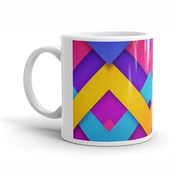 Mr UVD White & Pink Geometric Printed Ceramic Matte Mug-350 ml-picture-26