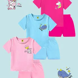 YK Girls Printed T-shirt with Shorts-picture-2