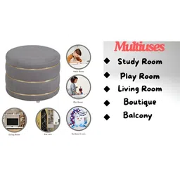 Shadowkart Set Of 2 Grey Pouffe Stool Ottomans image 3