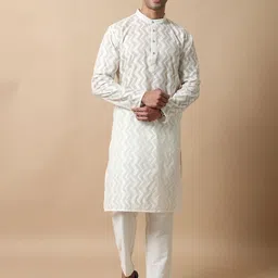 FILORI STUDIO Woven Design Mandarin Collar Kurta-picture-48