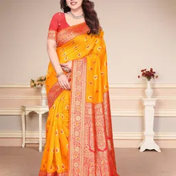 SUPERLAXMI Woven Design Zari Banarasi Saree-image-9