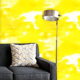 ArtzFolio Printed UV-Resistant Anti-Bacterial Yellow Watercolor Wash Peel & Stick Wallpaper-image-4