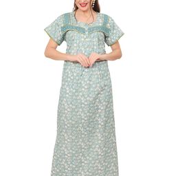 Ms.Lingies Women Printed Pure Cotton Maxi Nightdress-image-82