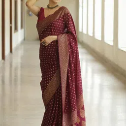 PHEASANT Woven Design Zari Banarasi Saree-picture-0