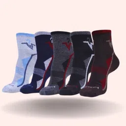 MJE Men Pack Of 5 Patterned Ankle Length Socks-picture-17
